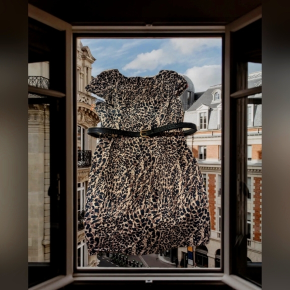 Size 5/6 Suzy Shirt Cheetah Print 3/4 Length Dress - Picture 1 of 2